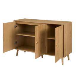 DUSK Heidi Oak 3 Door Sideboard - Light Wood - thumbnail 6