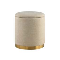 DUSK Adelaide Gold Base Storage Stool - Beige - thumbnail 2
