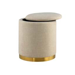 DUSK Adelaide Gold Base Storage Stool - Beige - thumbnail 3