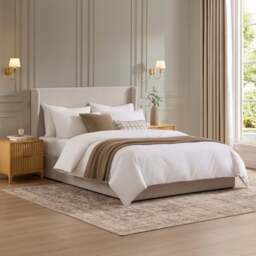 DUSK Berkeley Ottoman Storage Bed - Natural - Double