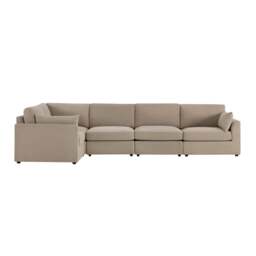 DUSK Miami Left Hand Large L-Shape Sofa - Chenille Oatmeal - thumbnail 5