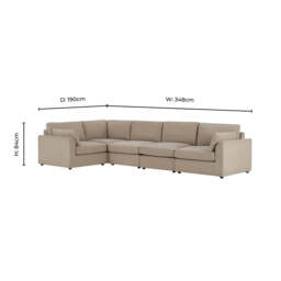 DUSK Miami Left Hand Large L-Shape Sofa - Chenille Oatmeal - thumbnail 8