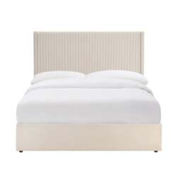 DUSK Melrose Ottoman Storage Bed - Chenille Ivory - Double - thumbnail 7