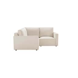 DUSK Brooklyn Slim Arm Left Hand Small Corner Sofa - Chenille Ivory - thumbnail 3