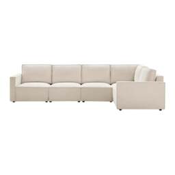 DUSK Brooklyn Slim Arm Right Hand Large L-Shape - Chenille Ivory - thumbnail 2