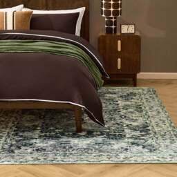 DUSK Zahra Persian Style Machine Washable Rug - Sage - 120 x 170cm - thumbnail 1