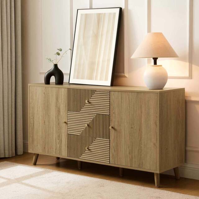 DUSK Dora Large Sideboard with Drawers - Light Wood - image 1