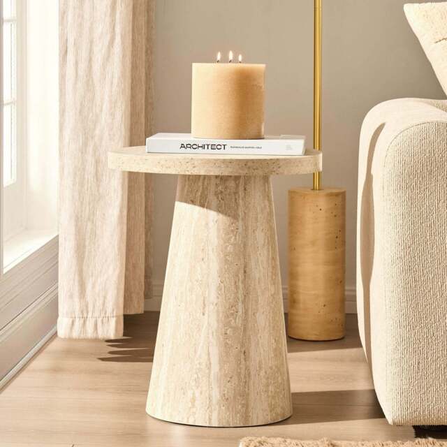 DUSK Talia Side Table - Stone Marble Effect - image 1