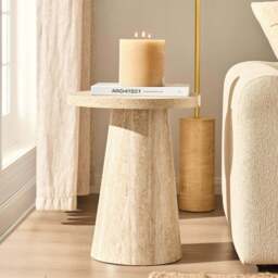 DUSK Talia Side Table - Stone Marble Effect