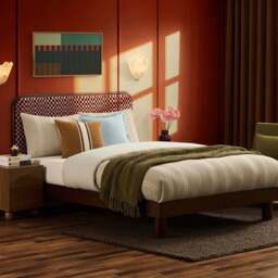 DUSK Seoul Bed Frame - Red Checkerboard - King Size - thumbnail 4