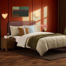 DUSK Seoul Bed Frame - Red Checkerboard - King Size