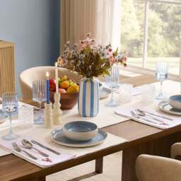 DUSK Meya Stripe Vase  - Blue - thumbnail 4