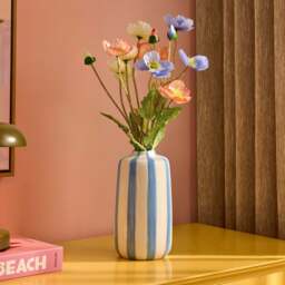 DUSK Meya Stripe Vase  - Blue