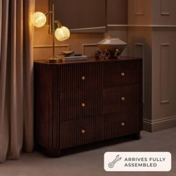 DUSK Finley Mango Wood 6 Drawer Chest - Walnut