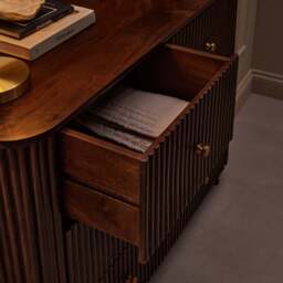 DUSK Finley Mango Wood 6 Drawer Chest - Walnut - thumbnail 2