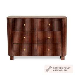 DUSK Finley Mango Wood 6 Drawer Chest - Walnut - thumbnail 4