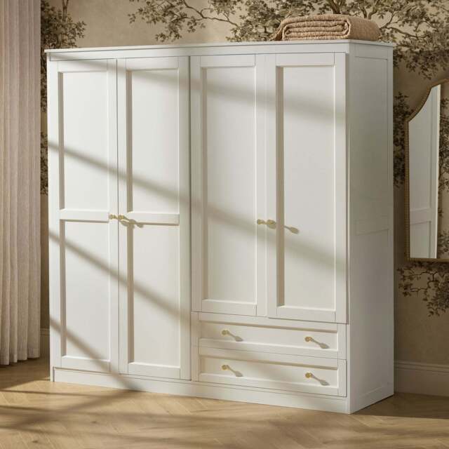 DUSK Ruby 4 Door Wardrobe  - White - image 1