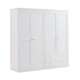 DUSK Ruby 4 Door Wardrobe  - White - thumbnail 4