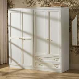 DUSK Ruby 4 Door Wardrobe  - White