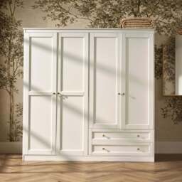 DUSK Ruby 4 Door Wardrobe  - White - thumbnail 2