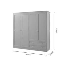 DUSK Ruby 4 Door Wardrobe  - White - thumbnail 7