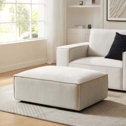 DUSK Brooklyn Pouffe - Ivory - thumbnail 1