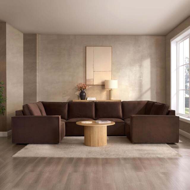 DUSK Brooklyn U-Shape Sofa - Cappuccino - image 1