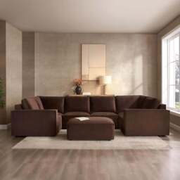 DUSK Brooklyn U-Shape Sofa - Cappuccino - thumbnail 2