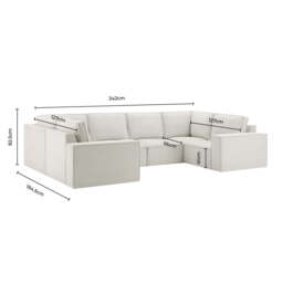 DUSK Brooklyn U-Shape Sofa - Cappuccino - thumbnail 7