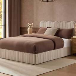 DUSK Wavy Ottoman Storage Bed - Chocolate Stripe - King Size - thumbnail 6