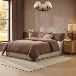 DUSK Wavy Ottoman Storage Bed - Chocolate Stripe - King Size - thumbnail 4