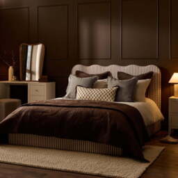 DUSK Wavy Ottoman Storage Bed - Chocolate Stripe - King Size - thumbnail 2