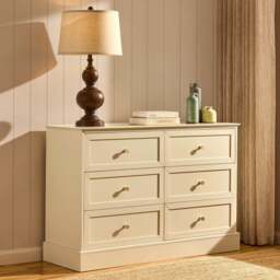 DUSK Ruby 6 Drawer Chest - Cream - thumbnail 2