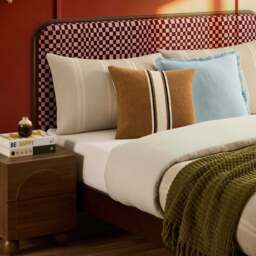 DUSK Seoul Bed Frame - Red Checkerboard - Double - thumbnail 5