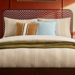 DUSK Seoul Bed Frame - Red Checkerboard - Double - thumbnail 6