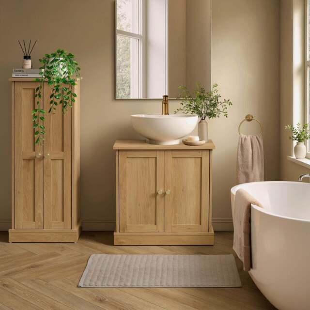 DUSK Ruby Under Sink Bathroom Cabinet - Light Wood - image 1