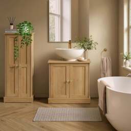 DUSK Ruby Under Sink Bathroom Cabinet - Light Wood
