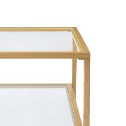 DUSK Glass Square Nesting Coffee Tables - Gold - thumbnail 6