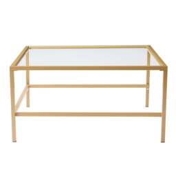 DUSK Glass Square Nesting Coffee Tables - Gold - thumbnail 4