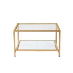 DUSK Glass Square Nesting Coffee Tables - Gold - thumbnail 5