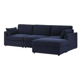 DUSK Miami Right Hand Chaise Sofa - Chenille Navy - thumbnail 3
