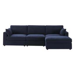 DUSK Miami Right Hand Chaise Sofa - Chenille Navy - thumbnail 4