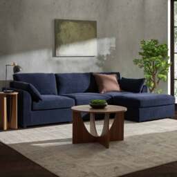 DUSK Miami Right Hand Chaise Sofa - Chenille Navy - thumbnail 2