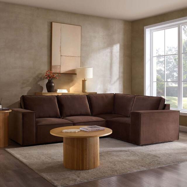 DUSK Brooklyn Small Right Hand L-Shape Sofa - Cappuccino - image 1