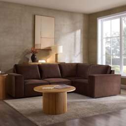 DUSK Brooklyn Small Right Hand L-Shape Sofa - Cappuccino - thumbnail 1