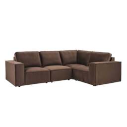DUSK Brooklyn Small Right Hand L-Shape Sofa - Cappuccino - thumbnail 4
