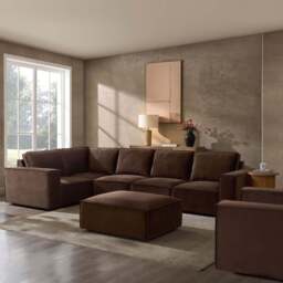 DUSK Brooklyn Large Left Hand L-Shape Sofa - Cappuccino - thumbnail 1