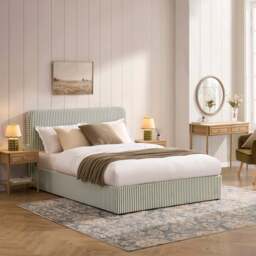 DUSK Ascot Ottoman Storage Bed - Sage Stripe - Double - thumbnail 7