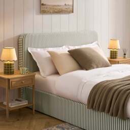 DUSK Ascot Ottoman Storage Bed - Sage Stripe - Double - thumbnail 4