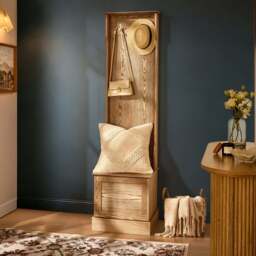 DUSK Ruby Space Saving Entry Way Cabinet - Light Wood - thumbnail 2